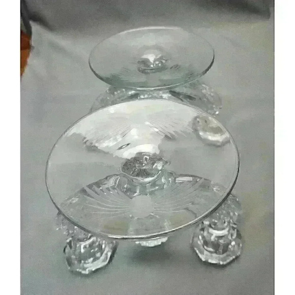 Vintage Tiffin Franciscan Etched Crystal Candelabra Double Candlestick Holders - Picture 9 of 9